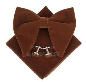 Coffee Brawn Chocolate Brawn Velvet Bowties Sets - thumbnail 2