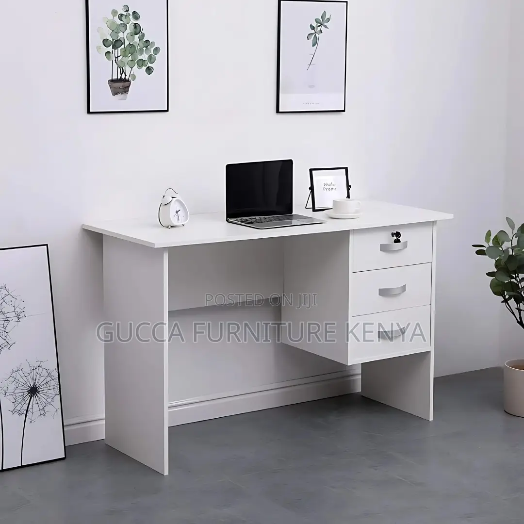 Office Tables:1.2 Meters White Wooden Study Computer Desk
