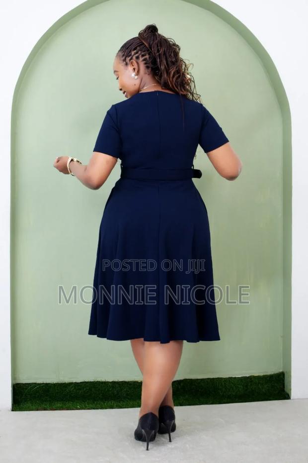 Demurely Navy Blue Dress - thumbnail 2