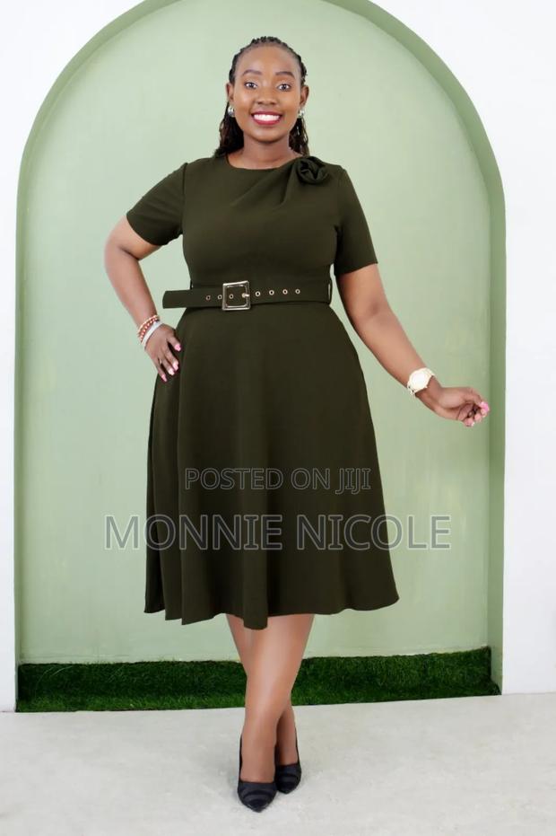 Modest Jungle Green a- Line Dress