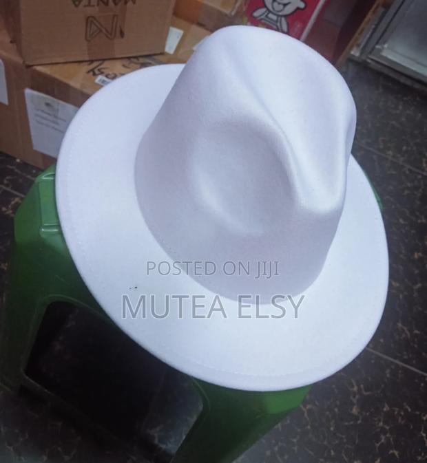 White Fedora Hats - main view