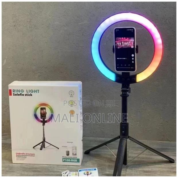 RGB Selfie Ring Light Rechargeable With a Stand - main view