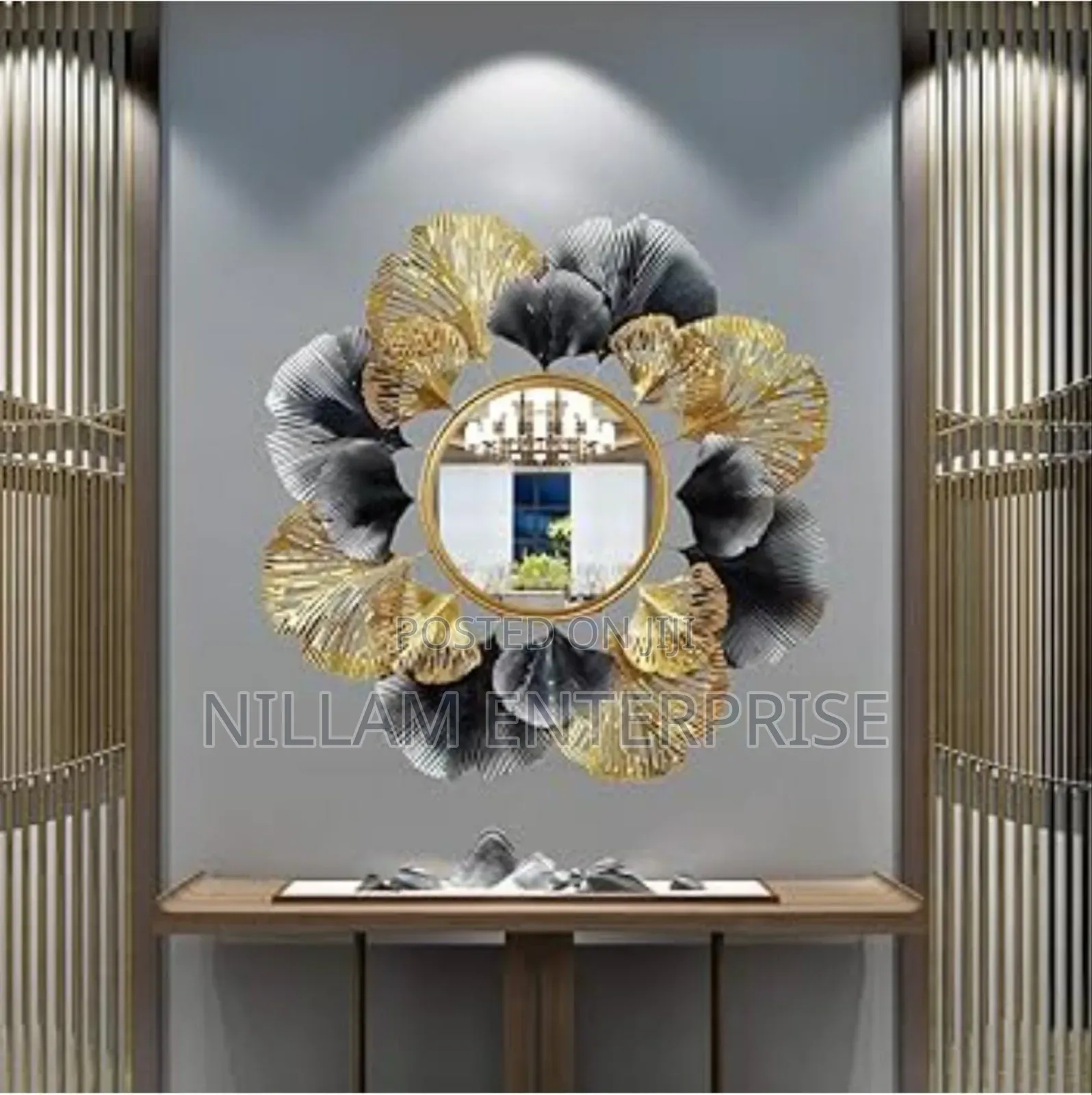 Leaf Shaped Decorative Mirror