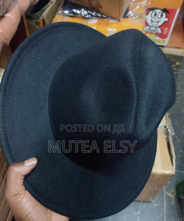Beige Black Fedora Hats - thumbnail 3