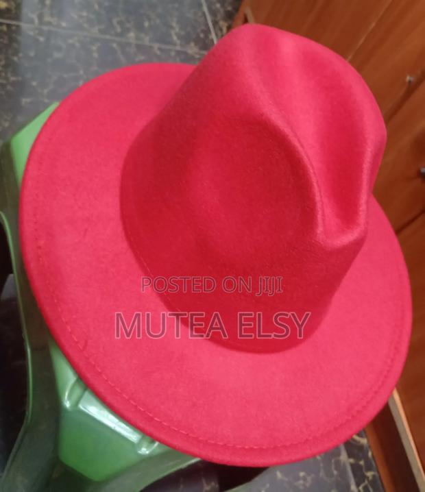Red Navyblue Fedora Hats - thumbnail 3
