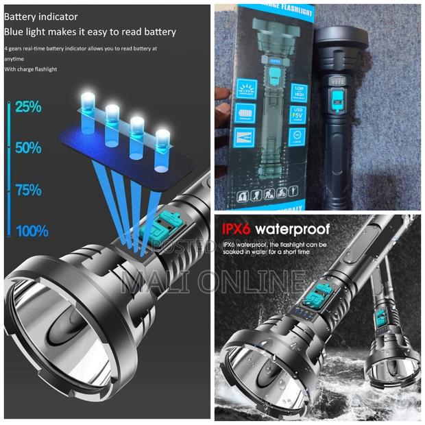 High Power LED Flashlight Rechargeable Tactical Torch - main view