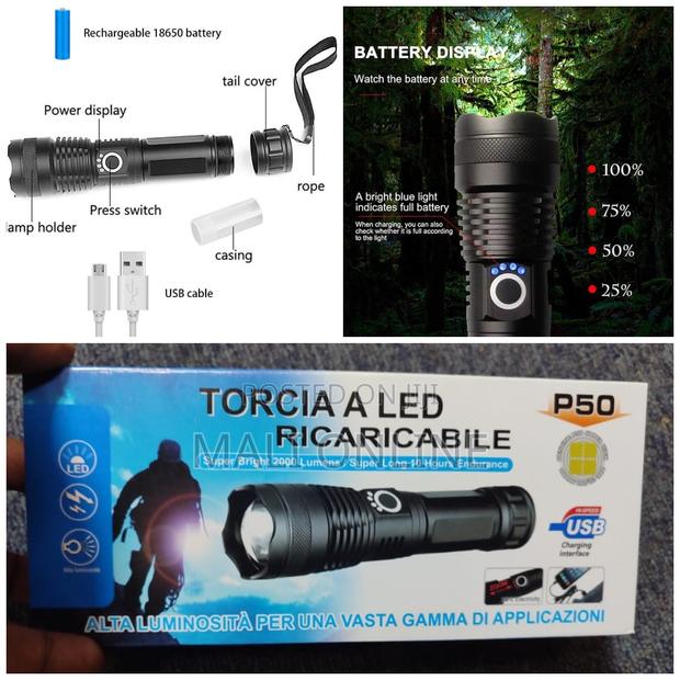 Rechargeable Lighting Zoomable Electric Torch