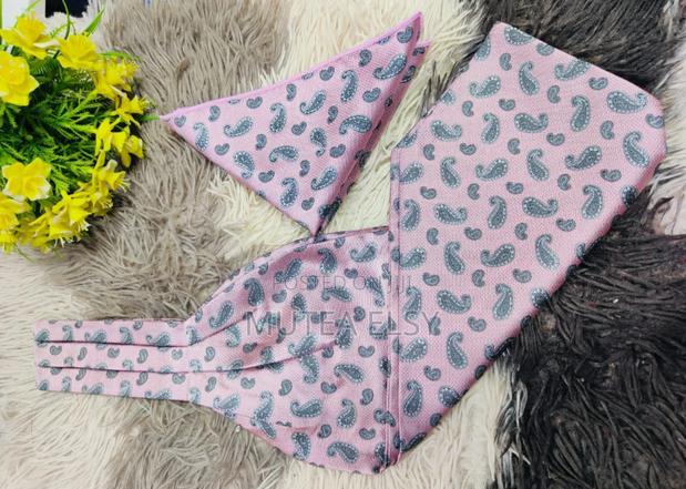 Soft Pink Black Ascot Ties Sets - main view