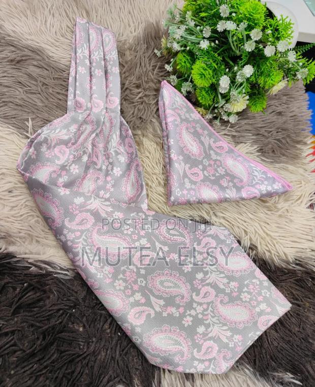 Soft Pink Black Ascot Ties Sets - thumbnail 2