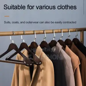 Wide Wooden Hangers Glossy Finish Non Slip Wooden Hangers*