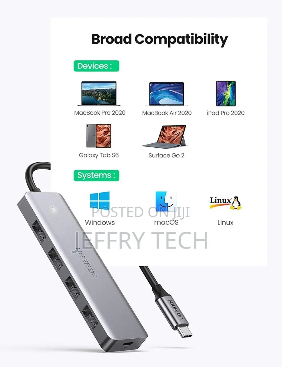 UGREEN USB Hub 3.0, Ultra Slim 4 Port USB 3 Hub With 5gbps