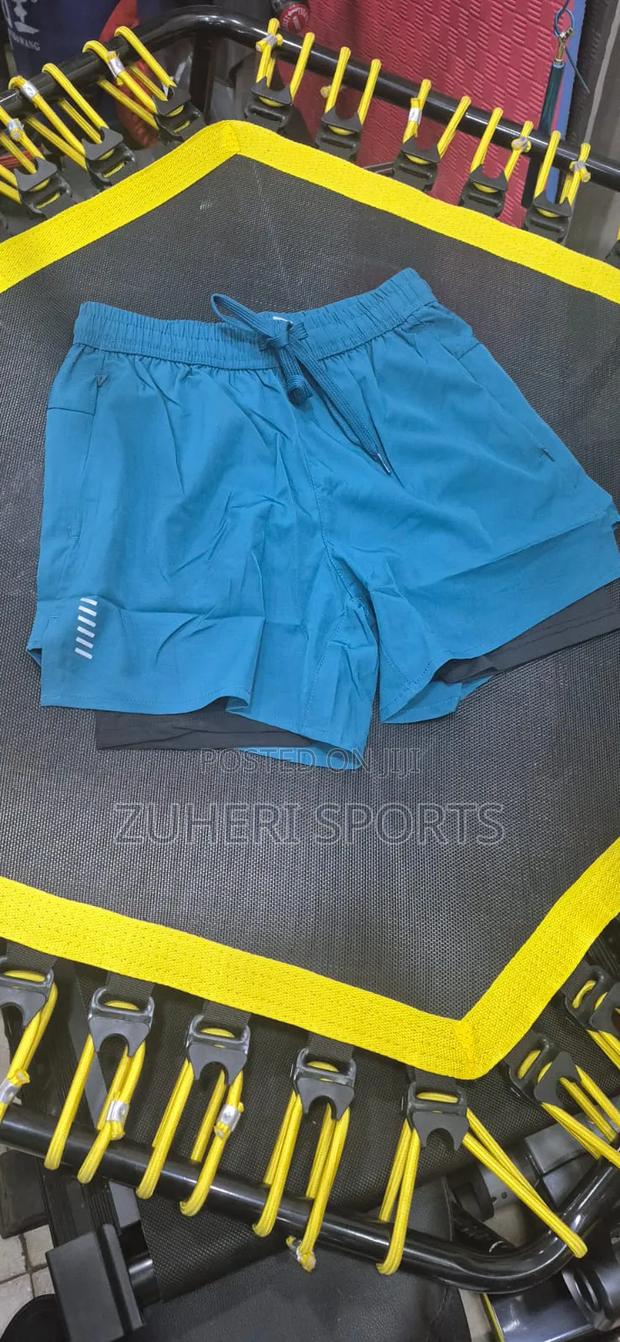 2-in-1 Workout Shorts; Breathable Fabric, Side Pockets