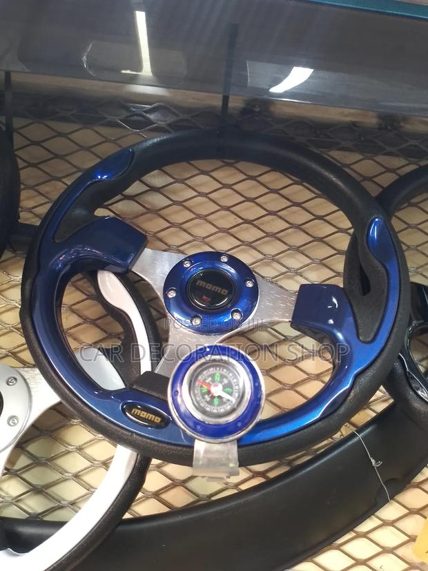 Blue Steering Power Handle Knob With Compass - thumbnail 2