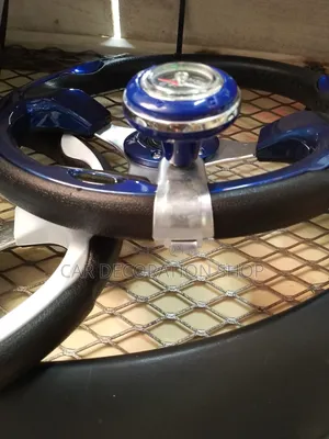 Blue Steering Power Handle Knob With Compass