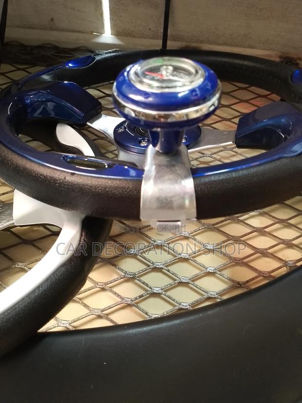 Blue Steering Power Handle Knob With Compass