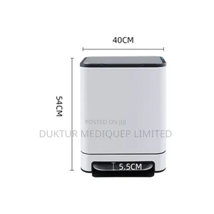 Stainless Steel & ABS Dustbin 40 Lit 400x270x640cm