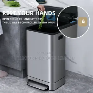 Stainless Steel & ABS Dustbin 40 Lit 400x270x640cm