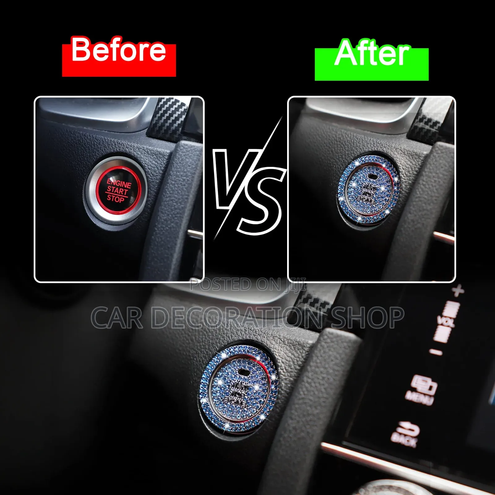 2pc Glittery Push Button Classy Covers