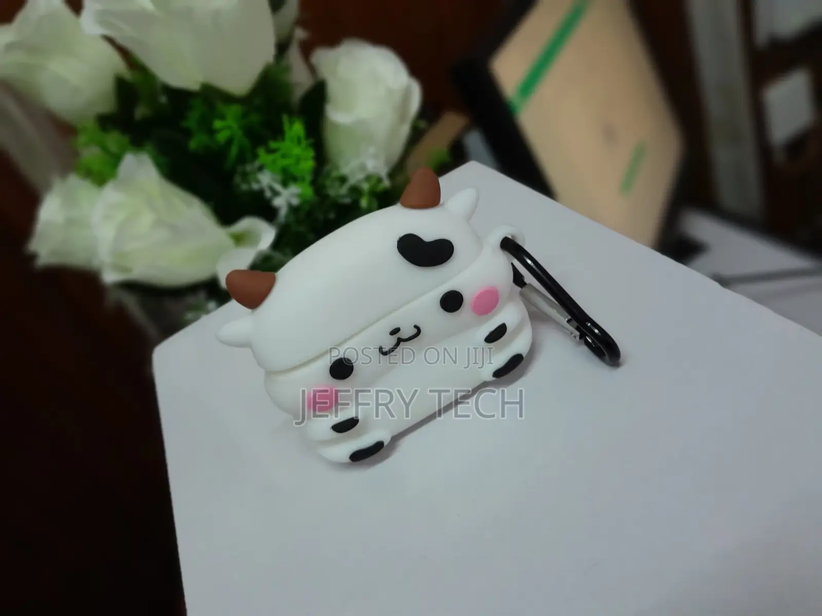 Silicone Case Compatible With Airpods 2 Cute Cartoon -White