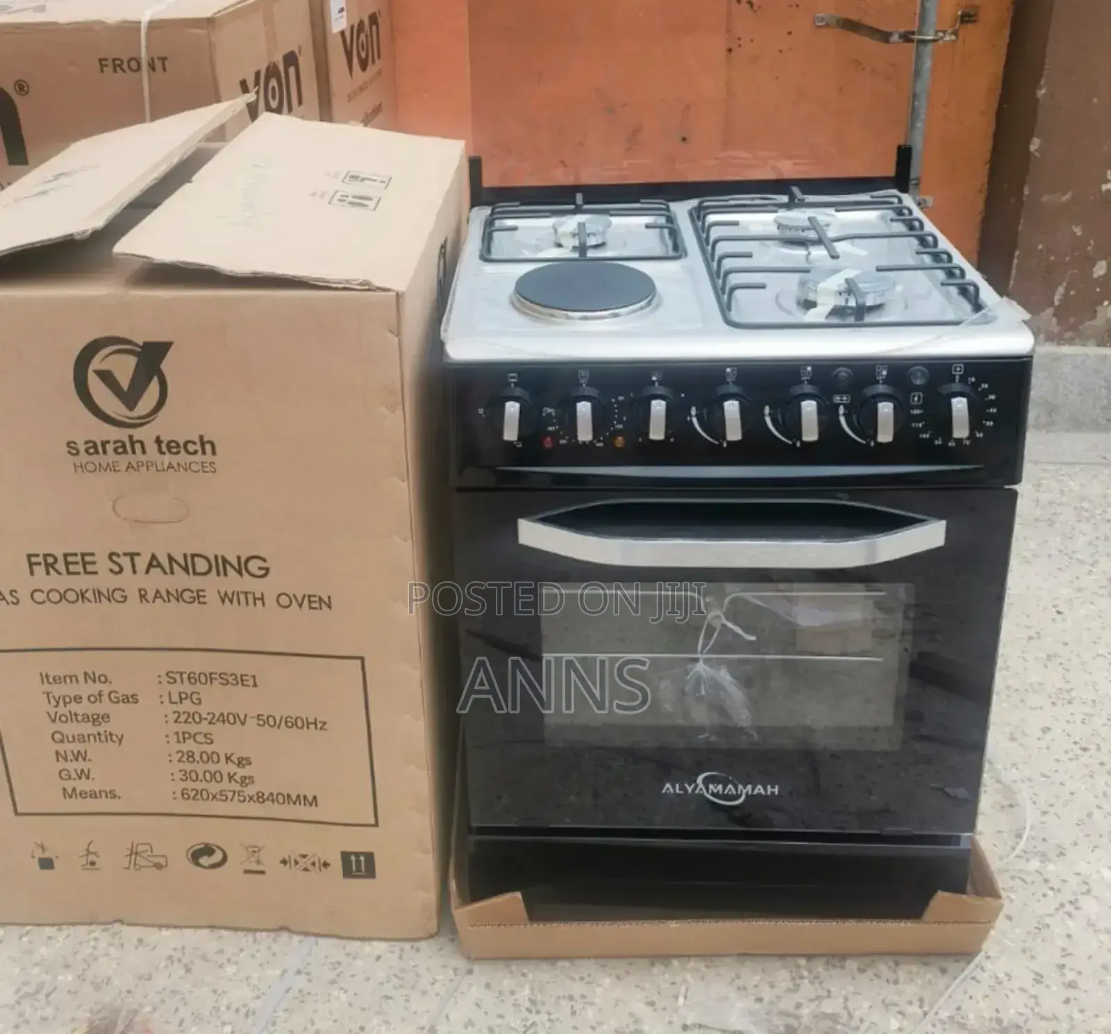 Sarahtech 60*60 Free Standing 3gas+1 Electric Plate Cooker