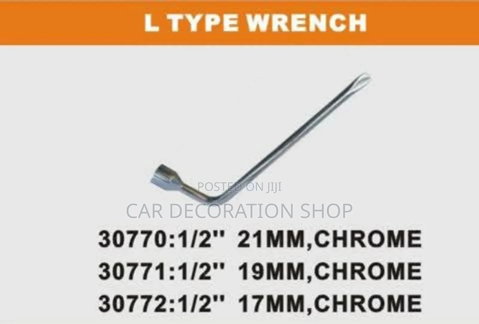 L Type Wrench Handle With Socket Either 17/19 or 21mm