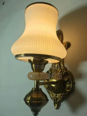 European Vintage Style Wall Lamp Brass Fabric Wall Light