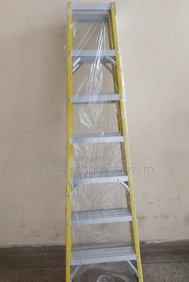 7ft/7-Step/2.3m Fiberglass Double-Sided a-Frame Ladder. - main view