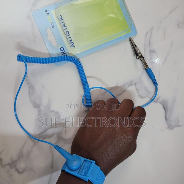 Anti Static Wrist Band, Anti Allergenic Fabric, Blue, 1.8m