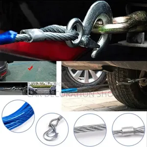 Stainless Car Tow Rope With Steel End Sided Hooks