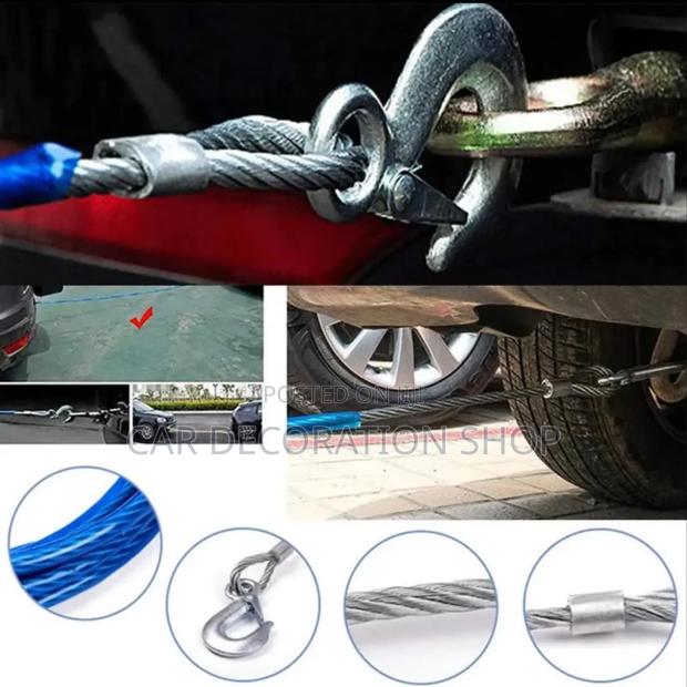 Stainless Car Tow Rope With Steel End Sided Hooks