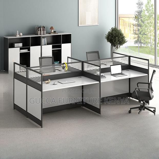 Workstations:4-Way Modern Pedestal Writing Officeworkstation