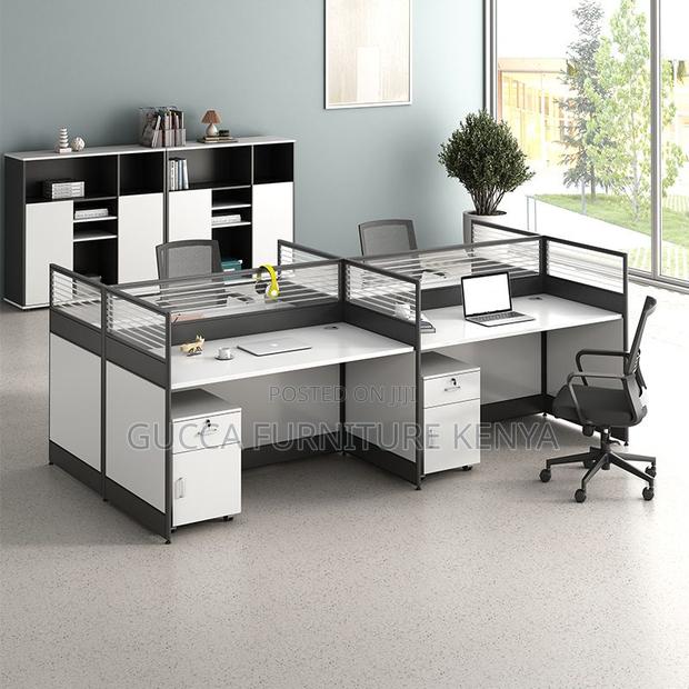 Workstations:4-Way Modern Pedestal Writing Officeworkstation - thumbnail 3