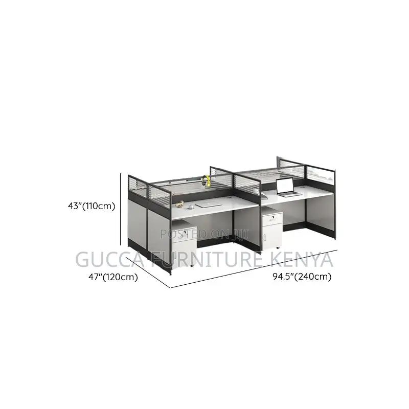 Workstations:4-Way Modern Pedestal Writing Officeworkstation