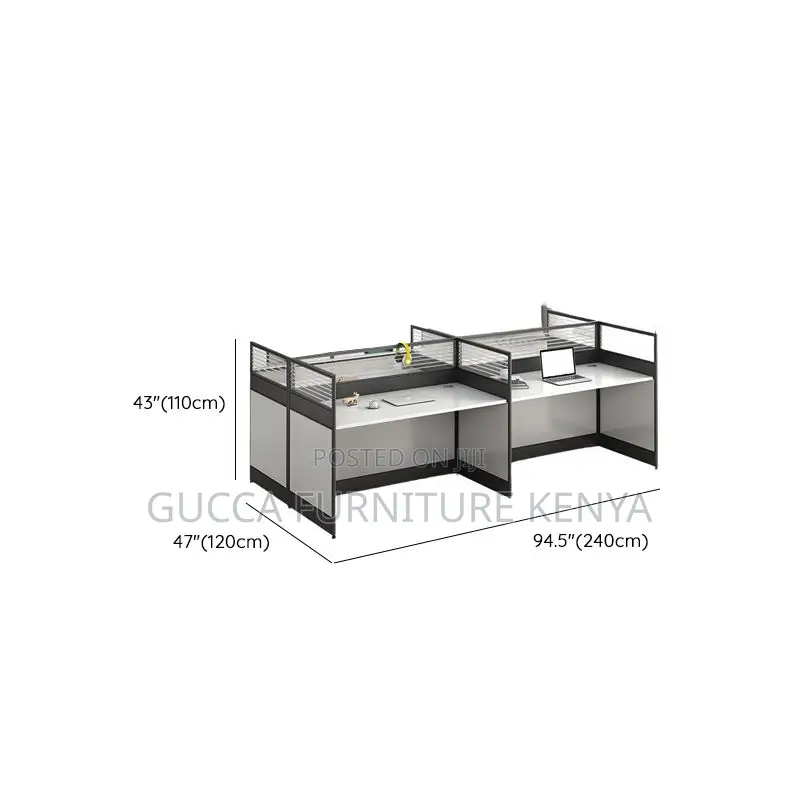Workstations:4-Way Modern Pedestal Writing Officeworkstation
