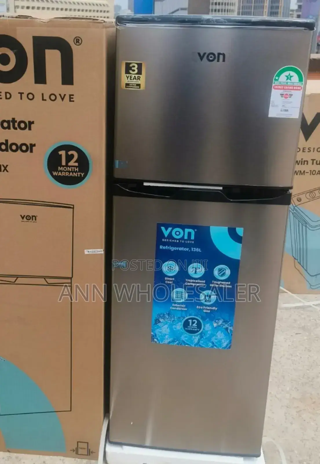VON VRT Two Door Refrigerator v-DDFR