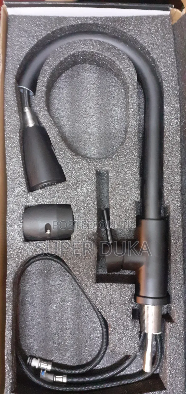 Mixer Tap.Kitchen Pull Out Hot / Cold Water Black Pillar Tap