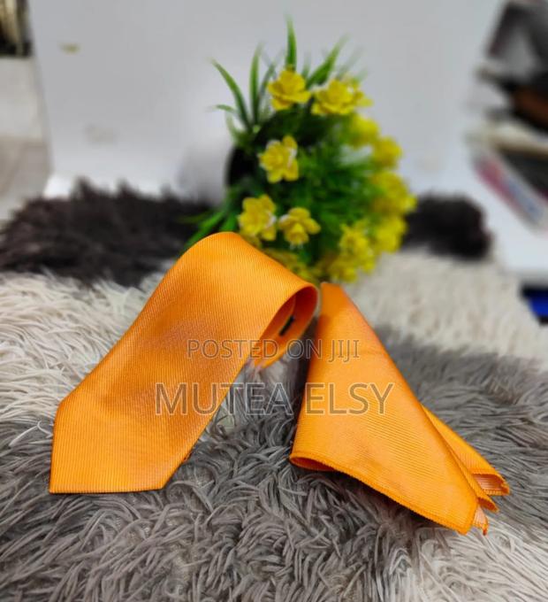 Orange Plain Tie Sets - main view