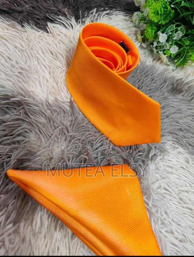 Orange Plain Tie Sets - thumbnail 2