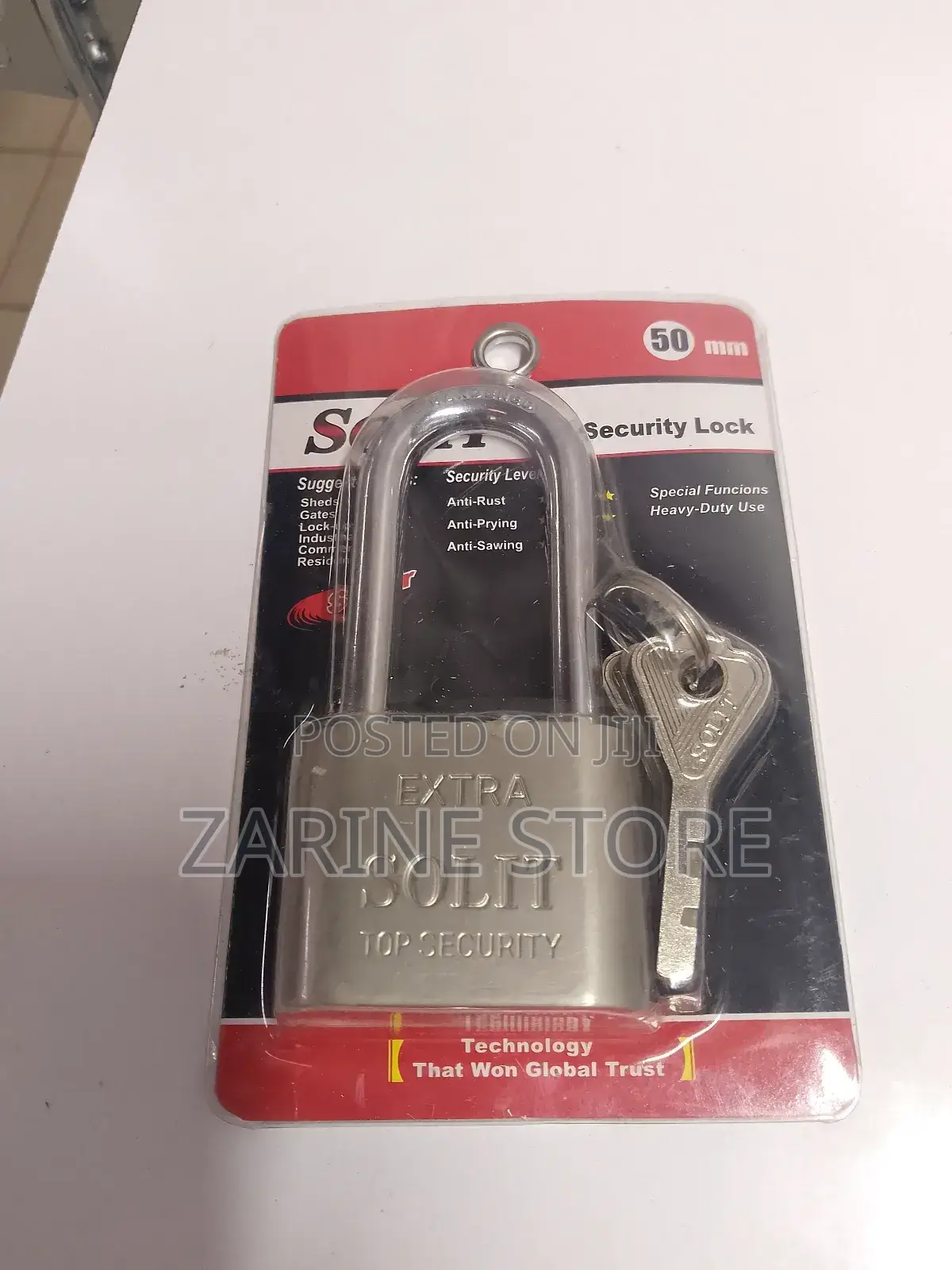 Solit Long Neck Padlock 50mm 4 Keys Anti-Rust