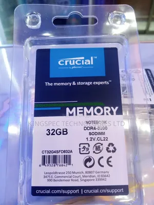 Crucial Laptop Memory 32gb Ddr4 3200