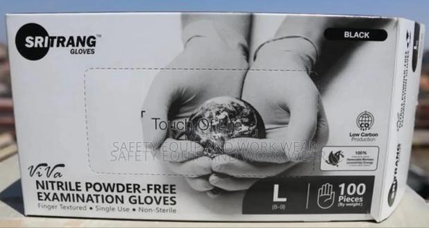 Powder Less Nitrile Protective Gloves - main view