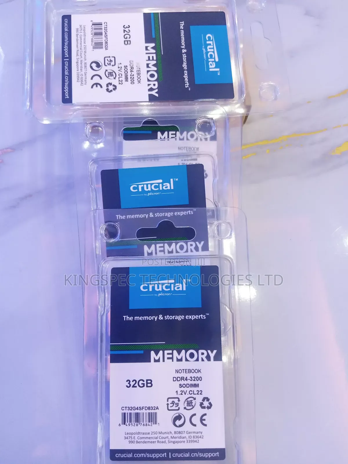Crucial Laptop Memory 32gb Ddr4 3200