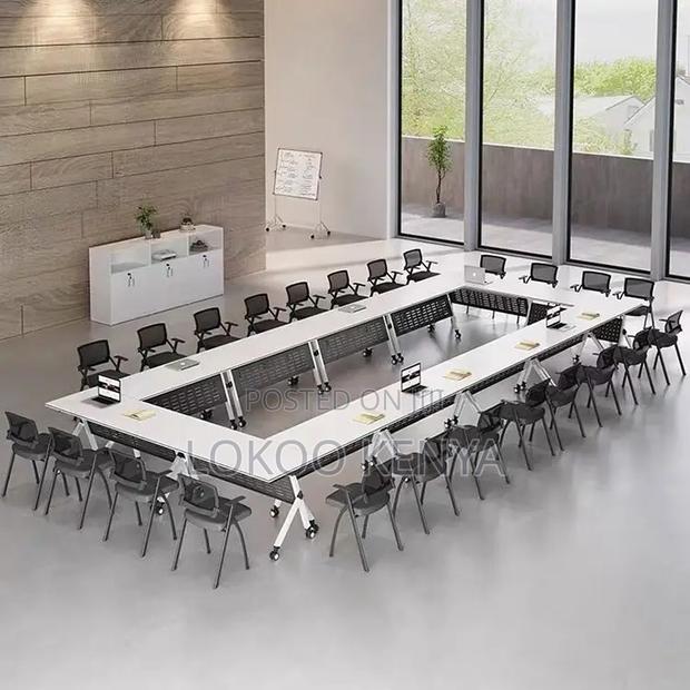 Office Desk: Folding Top Office Foldable Training Room Desk - thumbnail 4