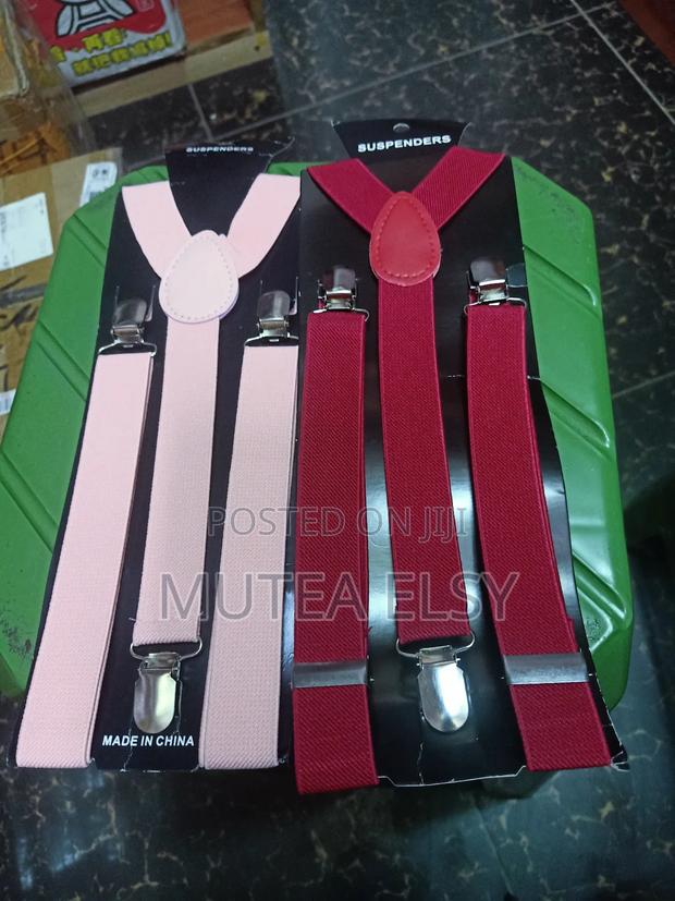 Hot Pink Royalblue Plain Suspenders - main view