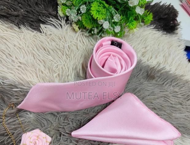 Dusty Pink Soft Pink Offical Plain Tie Sets - main view
