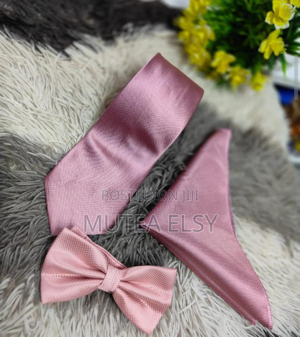Dusty Pink Soft Pink Offical Plain Tie Sets - thumbnail 2