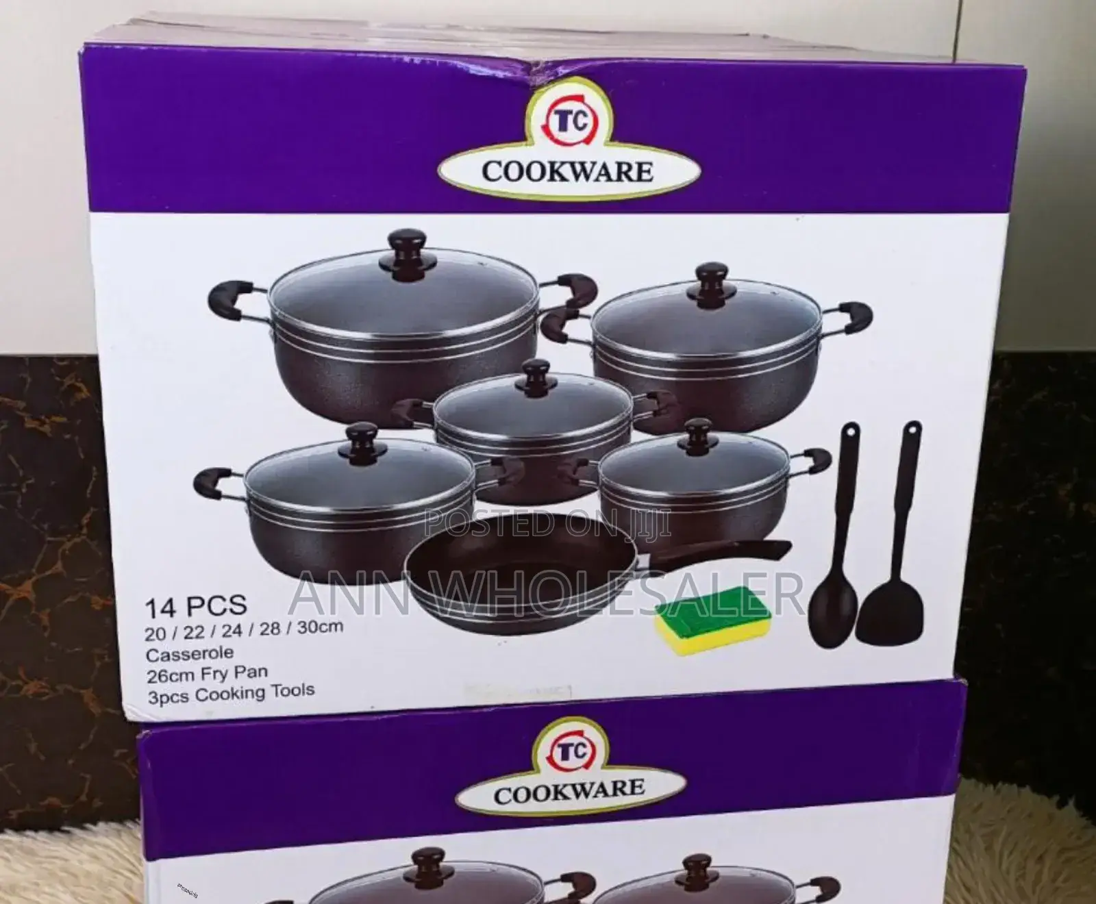 TC 14 Pieces Non-Stick Black Coated Cooking /Sufuria T/14