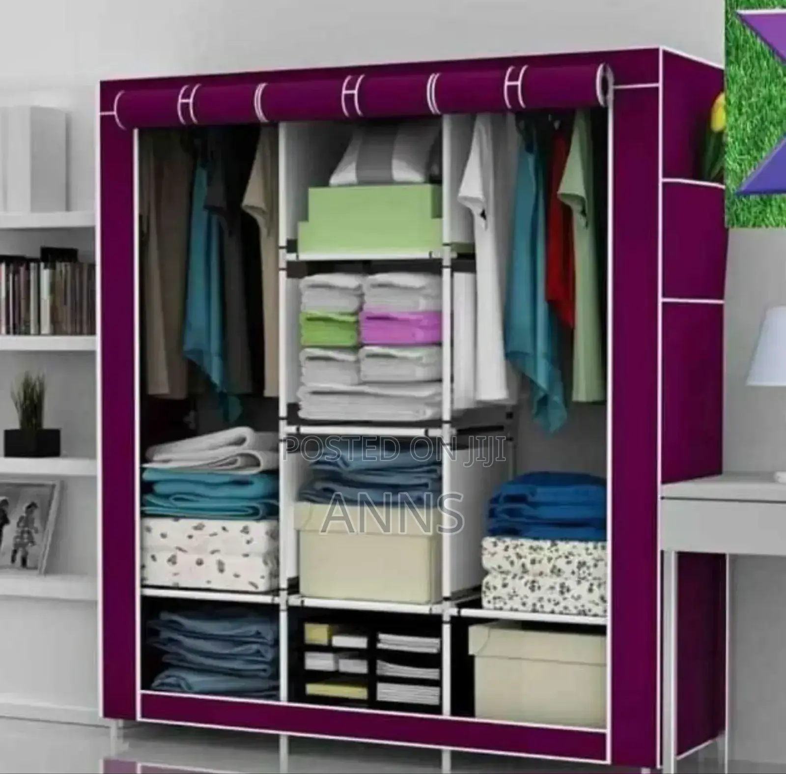 Wooden 3 Column Wardrobe