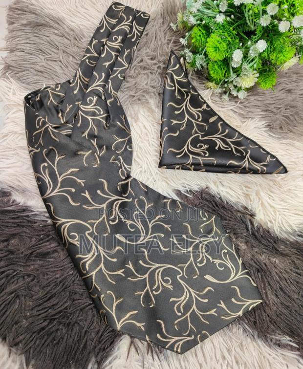 Black Ascot Tie Set With a Set of Orange - main view