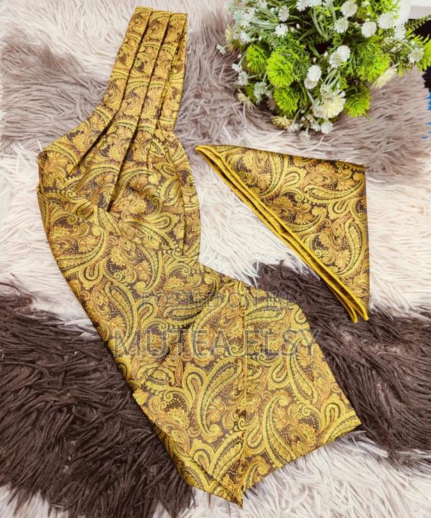 Gold Yellow Ascot Tie Sets - main view